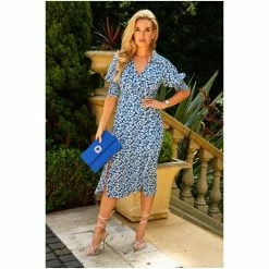 Girl In Mind Blue Katherine Collared Midi Dress -Girl In Mind unnamed file 1001