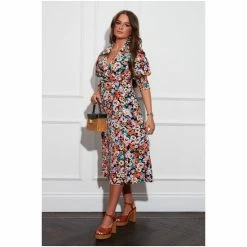 Girl In Mind Blue Katherine Collared Midi Dress -Girl In Mind unnamed file 1003