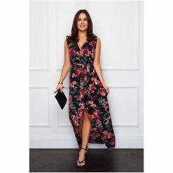 Girl In Mind Black Darla Wrap Maxi Dress -Girl In Mind unnamed file 1019