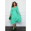 Girl In Mind Green Regular Long Sleeve Pleat Skirt Beleted Midi Dress -Girl In Mind unnamed file 1037