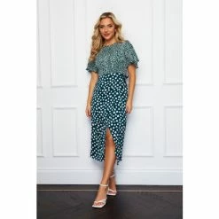 Girl In Mind Green Laylani Midi Wrap Dress
