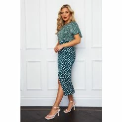 Girl In Mind Green Laylani Midi Wrap Dress -Girl In Mind unnamed file 1052