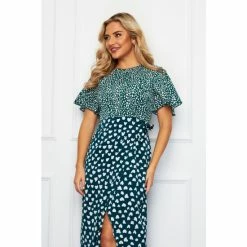 Girl In Mind Green Laylani Midi Wrap Dress -Girl In Mind unnamed file 1053