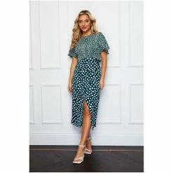 Girl In Mind Green Laylani Midi Wrap Dress -Girl In Mind unnamed file 1054