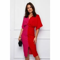 Girl In Mind Pink Beth Wrap Dress