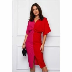 Girl In Mind Pink Beth Wrap Dress -Girl In Mind unnamed file 1059