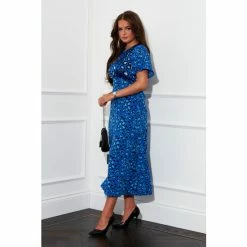 Girl In Mind Blue Britney Flutter Sleeve Midi Dress -Girl In Mind unnamed file 1076