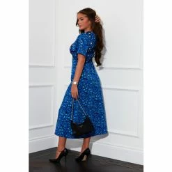 Girl In Mind Blue Britney Flutter Sleeve Midi Dress -Girl In Mind unnamed file 1077