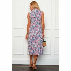 Girl In Mind Multi Sleeveless Collar Midi Dress -Girl In Mind unnamed file 1093