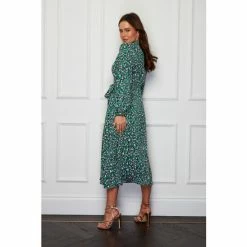 Girl In Mind Green/Purple Jamila Collared Wrap Midi Dress -Girl In Mind unnamed file 1097