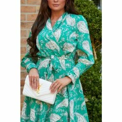 Girl In Mind Green Long Sleeve Collar Skater Mini Dress -Girl In Mind unnamed file 1113