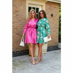 Girl In Mind Green Long Sleeve Collar Skater Mini Dress -Girl In Mind unnamed file 1115