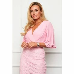 Girl In Mind Pink 2 In 1 Pleated Lace Midi Dress -Girl In Mind unnamed file 1119