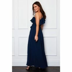 Girl In Mind Navy Janelle Frill Detail One Shoulder Maxi Dress -Girl In Mind unnamed file 1136