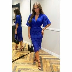 Girl In Mind Blue Regular 2 In 1 Lace Skirt Midi Dress -Girl In Mind unnamed file 1165