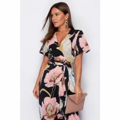 Girl In Mind Black Petite Farren Wrap Maxi Dress -Girl In Mind unnamed file 1202