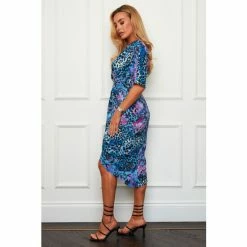 Girl In Mind Blue Petite Chelsea Short Sleeve Wrap Midi Dress 5 Girl In Mind Blue Petite Chelsea Short Sleeve Wrap Midi Dress -Girl In Mind unnamed file 1232