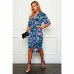 Girl In Mind Blue Petite Chelsea Short Sleeve Wrap Midi Dress 6 Girl In Mind Blue Petite Chelsea Short Sleeve Wrap Midi Dress -Girl In Mind unnamed file 1233