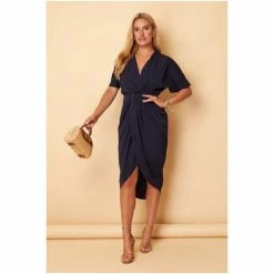 Girl In Mind Black Regular Short Sleeve Chelsea Wrap Dress -Girl In Mind unnamed file 1270