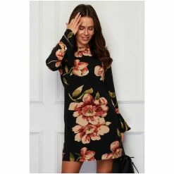 Girl In Mind Black Floral Bell Sleeve Mini Dress -Girl In Mind unnamed file 1280