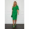 Girl In Mind Green Amari Green Short Sleeve Wrap Midi Dress -Girl In Mind unnamed file 1287