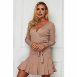 Girl In Mind White Knitted Wrap Mini Dress -Girl In Mind unnamed file 1357