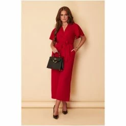 Girl In Mind Blue Regular Wrap Neck Wide Leg Jumpsuit -Girl In Mind unnamed file 1420