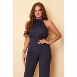 Girl In Mind Navy Halterneck Wide Leg Jumpsuit -Girl In Mind unnamed file 1429