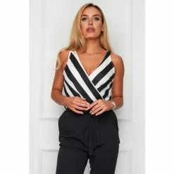 Girl In Mind Monochrome Petite Emani Wrap Neck Stripe Jumpsuit 3 Girl In Mind Monochrome Petite Emani Wrap Neck Stripe Jumpsuit -Girl In Mind unnamed file 1486
