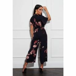 Girl In Mind Navy Petite Trixie Angel Sleeve Culotte Jumpsuit -Girl In Mind unnamed file 1503