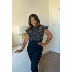 Girl In Mind Black Flutter Sleeve High Neck Blouse -Girl In Mind unnamed file 1515