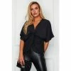 Girl In Mind Black Petite Twist Front Blouse -Girl In Mind unnamed file 1517