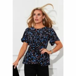 Girl In Mind Black Imogen Peplum Blouse