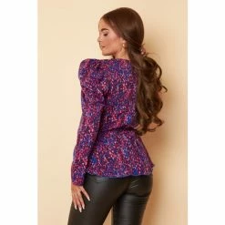 Girl In Mind Pink Long Sleeve Wrap Front Blouse -Girl In Mind unnamed file 1558