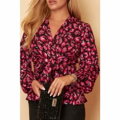 Girl In Mind Pink Long Sleeve Twist Front Blouse -Girl In Mind unnamed file 1561