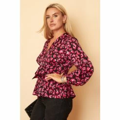 Girl In Mind Pink Long Sleeve Twist Front Blouse -Girl In Mind unnamed file 1562