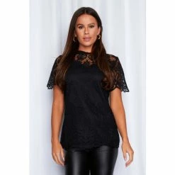 Girl In Mind Black Christine Lace Blouse