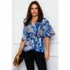 Girl In Mind Blue Satin Wrap Front Blouse -Girl In Mind unnamed file 1584