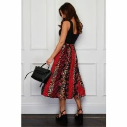 Girl In Mind Red Pleated Midi Skirt -Girl In Mind unnamed file 1596