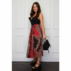 Girl In Mind Red Pleated Midi Skirt -Girl In Mind unnamed file 1597
