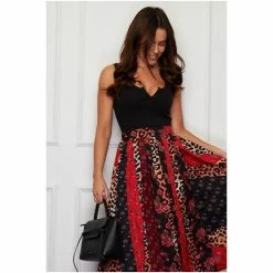 Girl In Mind Red Pleated Midi Skirt -Girl In Mind unnamed file 1598