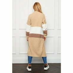 Girl In Mind Brown Emery Panelled Longline Cardigan -Girl In Mind unnamed file 1636