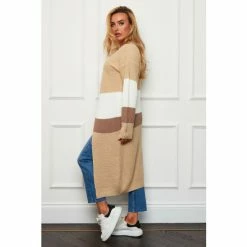 Girl In Mind Brown Emery Panelled Longline Cardigan -Girl In Mind unnamed file 1637