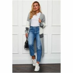 Girl In Mind Brown Emery Panelled Longline Cardigan -Girl In Mind unnamed file 1639