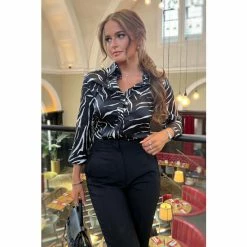 Girl In Mind Black Printed Shirt