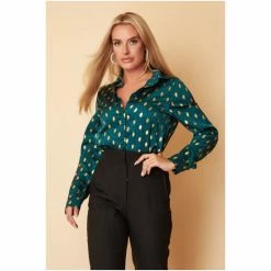 Girl In Mind Green Carlie Long Sleeve Shirt -Girl In Mind unnamed file 1663