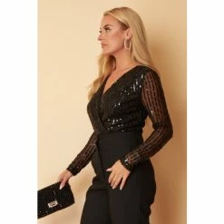 Girl In Mind Black Regular Petite Sequin Bodysuit 10 Girl In Mind Black Regular Petite Sequin Bodysuit -Girl In Mind unnamed file 1666