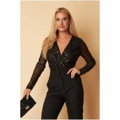 Girl In Mind Black Regular Petite Sequin Bodysuit 13 Girl In Mind Black Regular Petite Sequin Bodysuit -Girl In Mind unnamed file 1669