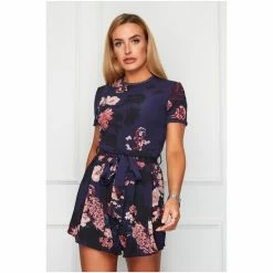 Girl In Mind Blue Regular Tie Waist Playsuit -Girl In Mind unnamed file 1681