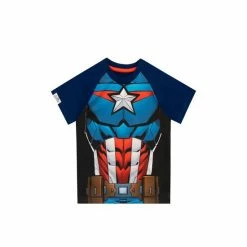 Character Blue/Red Captain America Disney Marvel Kids T-Shirt -Girl In Mind unnamed file 199